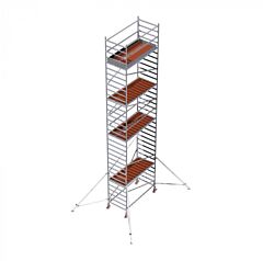 Echafaudage roulant aluminium professionnel avec rattrapage de niveaux FACAL - modèle CAPO - hauteur de travail max 9,90 m - C392CBLI22