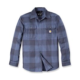 Chemise à carreaux à manches longues en flanelle Bleu I26 - CARHARTT - 106356